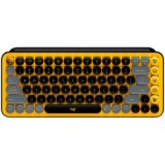 LOGITECH POP Keys Wireless Mechanical Keyboard With Emoji Keys - BLAST_YELLOW - RUS - BT - INTNL - BOLT