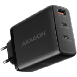 AXAGON ACU-DPQ100 GaN Wall charger, 3x port (USB + dual USB-C), PD3.0/QC4+/PPS/Apple, 100W, black