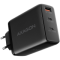 AXAGON ACU-DPQ100 GaN Wall charger, 3x port (USB + dual USB-C), PD3.0/QC4+/PPS/Apple, 100W, black