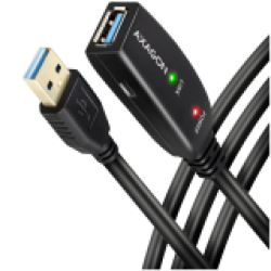 Axagon Active extension USB 3.2 Gen 1 A-M > A-F cable, 5 m long. Power supply option.