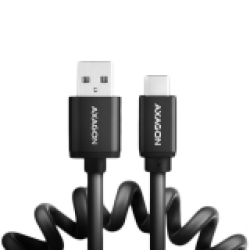 Axagon Data and charging USB 2.0 cable length 1.1 m. 3A. Black twisted.