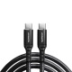 Axagon Data and charging USB 2.0 cable length 1 m. 3A. PD 60W, 3A. Black braided.