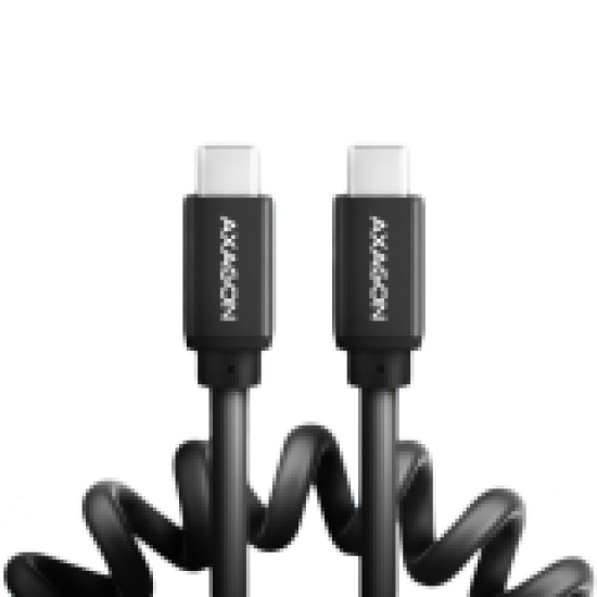 Axagon Data and charging USB 2.0 cable 1.1 m long. PD 60W, 3A. Black twisted.