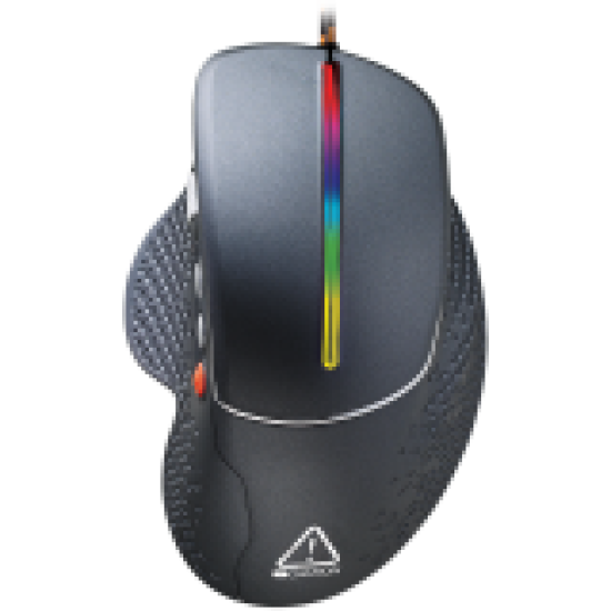 CANYON Apstar GM-12 Wired High-end Gaming Mouse with 6 programmable buttons, sunplus optical sensor, 6 levels of DPI and up to 6400, 2 million times key life, 1.65m Braided USB cable,Matt UV coating surface and RGB lights with 7 LED flowing mode, size:123
