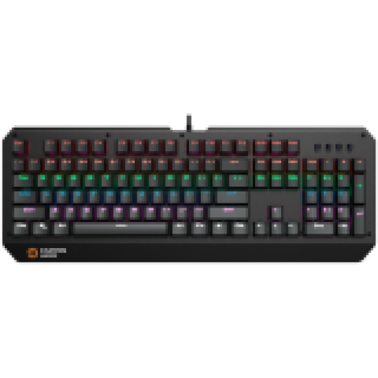 CANYON Hazard GK-6, Wired multimedia gaming keyboard with lighting effect, 108pcs rainbow LED, Numbers 104keys, RU+EN double injection layout, cable length 1.8M, 450.5*163.7*42mm, 0.90kg, color black
