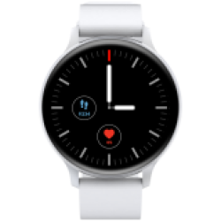 CANYON Badian SW-68, Smartwatch, Realtek 8762CK, 1.28''TFT 240x240px; RAM : 160KB,  Lithium-ion polymer battery, 3.7V 190mAh Include, Silver Zinc alloy middle frame + plastic bottom case+ white Silicone strap + silver strap buckle, 44.9x 10.9mm, strap: 20