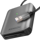 Axagon Aluminum high-speed USB-A 3.2 Gen 1 memory card reader. 3 slots, UHS-II. Axagon Aluminum high-speed USB-A 3.2 Gen 1 memory card reader. 3 slots, UHS-II.