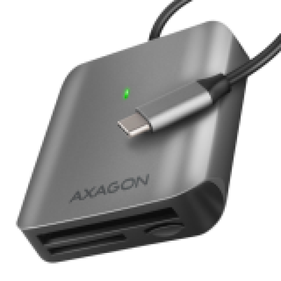 Aluminum high-speed USB-C 3.2 Gen 1 memory card reader. 3 slots, UHS-II. Aluminum high-speed USB-C 3.2 Gen 1 memory card reader. 3 slots, UHS-II.