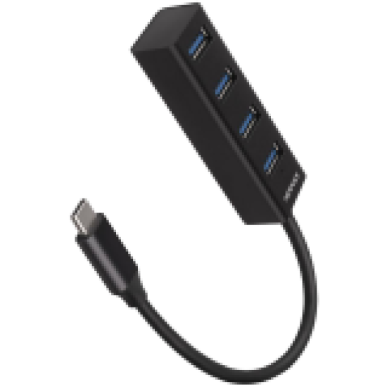 AXAGON HUE-M1C 4x USB3.2 Gen 1 MINI hub, metal, 20cm USB-C cable