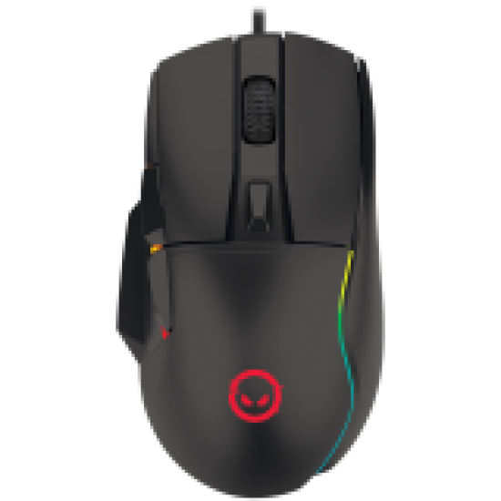 LORGAR gaming mice, Optical Gaming Mouse with 6 programmable buttons, Pixart ATG4090 sensor, DPI can be up to 8000, 30 million times key life, 1.8m PVC USB cable, Matt UV coating and RGB lights with 4 LED flowing mode, size:124.90*71.65*41.36mm, 115g