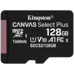 Kingston 128GB micSDXC Canvas Select Plus 100R A1 C10 Single Pack w/o ADP