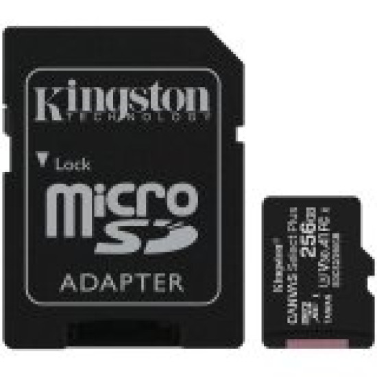 Kingston 256GB micSDXC Canvas Select Plus 100R A1 C10 Card + ADP Kingston 256GB micSDXC Canvas Select Plus 100R A1 C10 Card + ADP