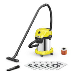 Vacuum Cleaner|KARCHER|Wet and dry vacuum cleaner WD 3 S V-17/4/20 + 4 FB|1000 Watts|Suction power 230W|Capacity 17 l|Noise 74 dB|Yellow|Weight 4.8 kg|1.628-152.0