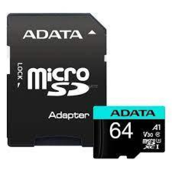 MEMORY MICRO SDXC 64GB W/ADAP./AUSDX64GUI3V30SA2-RA1 ADATA MEMORY MICRO SDXC 64GB W/ADAP./AUSDX64GUI3V30SA2-RA1 ADATA