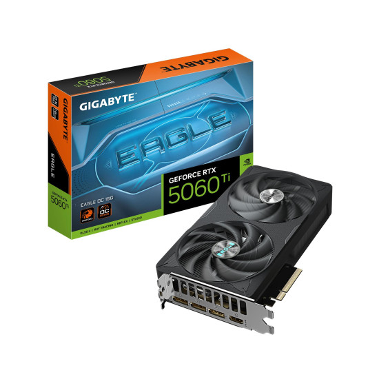Graphics Card|GIGABYTE|NVIDIA GeForce RTX 5060 Ti|16 GB|GDDR7|128 bit|PCIE 5.0 16x|GPU 2617 MHz|Dual Slot Fansink|1xHDMI|3xDisplayPort|GV-N506TEAGLEOC-16GD1.0 Graphics Card|GIGABYTE|NVIDIA GeForce RTX 5060 Ti|16 GB|GDDR7|128 bit|PCIE 5.0 16x|GPU 2617 MHz|Dual Slot Fansink|1xHDMI|3xDisplayPort|GV-N506TEAGLEOC-16GD1.0
