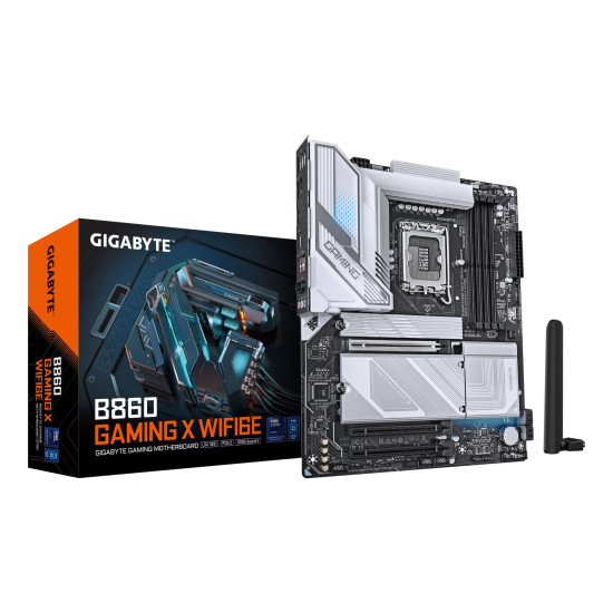 Mainboard|GIGABYTE|Intel B860 Express|LGA1851|ATX|Memory DDR5|Memory slots 4|1xPCI-Express 16x|2xM.2|1xHDMI|1xDisplayPort|1xAudio-In|1xAudio-Out|1xMicrophone|5xUSB 2.0|3xUSB 3.2|1xUSB-C|1xRJ45|B860GAMINGXWIFI6E1.0
