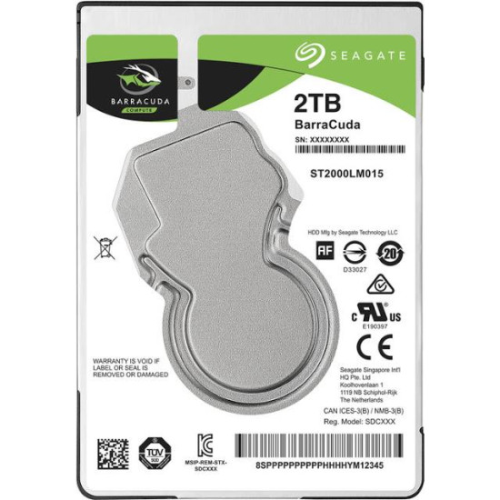 HDD|SEAGATE|Barracuda|2TB|SATA 3.0|128 MB|5400 rpm|2,5"|Thickness 7mm|ST2000LM015 HDD|SEAGATE|Barracuda|2TB|SATA 3.0|128 MB|5400 rpm|2,5"|Thickness 7mm|ST2000LM015