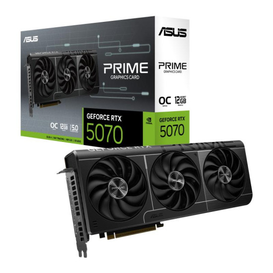 Graphics Card|ASUS|NVIDIA GeForce RTX 5070|12 GB|GDDR7|192 bit|PCIE 5.0 16x|Triple slot Fansink|1xHDMI|3xDisplayPort|PRIME-RTX5070-O12G Graphics Card|ASUS|NVIDIA GeForce RTX 5070|12 GB|GDDR7|192 bit|PCIE 5.0 16x|Triple slot Fansink|1xHDMI|3xDisplayPort|PRIME-RTX5070-O12G