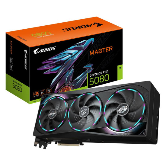Graphics Card|GIGABYTE|NVIDIA GeForce RTX 5080|16 GB|GDDR7|256 bit|PCIE 5.0 16x|GPU 2617 MHz|Dual Slot Fansink|1xHDMI|3xDisplayPort|GV-N5080AORUSM-16GD1.0 Graphics Card|GIGABYTE|NVIDIA GeForce RTX 5080|16 GB|GDDR7|256 bit|PCIE 5.0 16x|GPU 2617 MHz|Dual Slot Fansink|1xHDMI|3xDisplayPort|GV-N5080AORUSM-16GD1.0