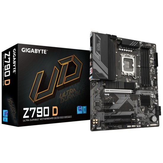 Mainboard|GIGABYTE|Intel Z790|LGA1700|ATX|Memory DDR5|Memory slots 4|2xPCI-Express 3.0 1x|1xPCI-Express 3.0 16x|1xPCI-Express 4.0 4x |1xPCI-Express 5.0 16x|3xM.2|1xHDMI|1xDisplayPort|2xUSB 2.0|5xUSB 3.2|1xUSB-C|1xPS/2|1xRJ45|3xAudio port|Z790D Mainboard|GIGABYTE|Intel Z790|LGA1700|ATX|Memory DDR5|Memory slots 4|2xPCI-Express 3.0 1x|1xPCI-Express 3.0 16x|1xPCI-Express 4.0 4x |1xPCI-Express 5.0 16x|3xM.2|1xHDMI|1xDisplayPort|2xUSB 2.0|5xUSB 3.2|1xUSB-C|1xPS/2|1xRJ45|3xAudio port|Z790D
