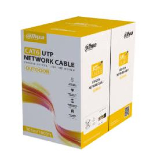 CABLE CAT6 UTP 305M BLACK/PFM920-6UN DAHUA CABLE CAT6 UTP 305M BLACK/PFM920-6UN DAHUA