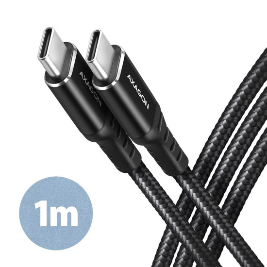 CABLE USB-C TO USB-C 1M 60W/HQ BLACK BUCM-CM10AB AXAGON CABLE USB-C TO USB-C 1M 60W/HQ BLACK BUCM-CM10AB AXAGON