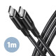 CABLE USB-C TO USB-C 1M 60W/HQ BLACK BUCM-CM10AB AXAGON CABLE USB-C TO USB-C 1M 60W/HQ BLACK BUCM-CM10AB AXAGON