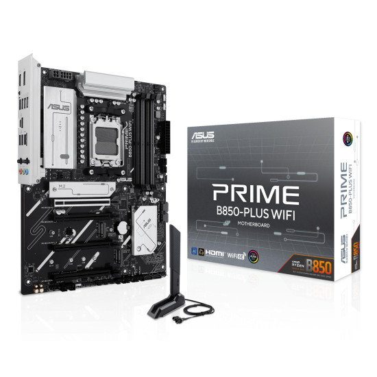 Mainboard|ASUS|AMD B850|SAM5|ATX|Memory DDR5|Memory slots 4|2xPCI-Express 3.0 16x|1xPCI-Express 4.0 16x|1xPCI-Express 5.0 16x|3xM.2|1xHDMI|1xDisplayPort|3xUSB 2.0|5xUSB 3.2 type B|2xUSB-C|3xAudio port|PRIMEB850-PLUSWIFI