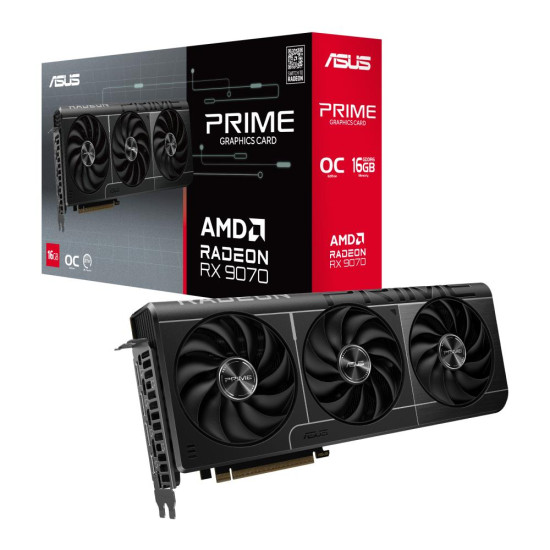 Graphics Card|ASUS|AMD Radeon RX 9070|16 GB|GDDR6|256 bit|PCIE 5.0 16x|Triple slot Fansink|1xHDMI|3xDisplayPort|PRIME-RX9070-O16G Graphics Card|ASUS|AMD Radeon RX 9070|16 GB|GDDR6|256 bit|PCIE 5.0 16x|Triple slot Fansink|1xHDMI|3xDisplayPort|PRIME-RX9070-O16G