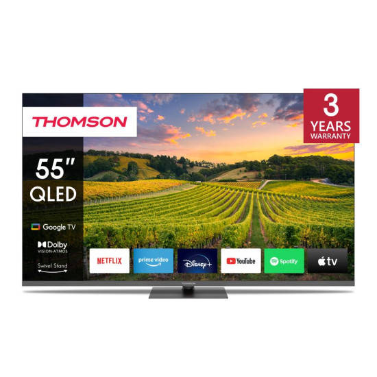 TV Set|THOMSON|55"|4K/Smart|QLED|3840x2160|Bluetooth|Google TV|55QG5C14 TV Set|THOMSON|55"|4K/Smart|QLED|3840x2160|Bluetooth|Google TV|55QG5C14