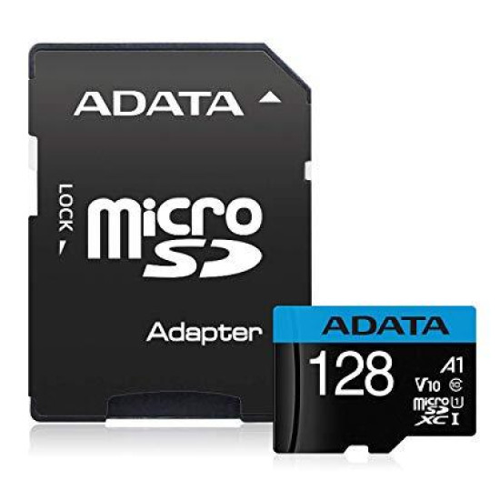 MEMORY MICRO SDXC 128GB W/AD./AUSDX128GUICL10A1-RA1 ADATA MEMORY MICRO SDXC 128GB W/AD./AUSDX128GUICL10A1-RA1 ADATA