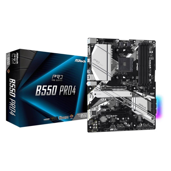 Mainboard|ASROCK|AMD B550|SAM4|ATX|2xPCI-Express 3.0 1x|1xPCI-Express 3.0 16x|2xM.2|1xPCI-Express 4.0 16x|Memory DDR4|Memory slots 4|1x15pin D-sub|1xHDMI|1xUSB type C|5xUSB 3.2|1xPS/2|1xRJ45|3xAudio port|B550PRO4 Mainboard|ASROCK|AMD B550|SAM4|ATX|2xPCI-Express 3.0 1x|1xPCI-Express 3.0 16x|2xM.2|1xPCI-Express 4.0 16x|Memory DDR4|Memory slots 4|1x15pin D-sub|1xHDMI|1xUSB type C|5xUSB 3.2|1xPS/2|1xRJ45|3xAudio port|B550PRO4