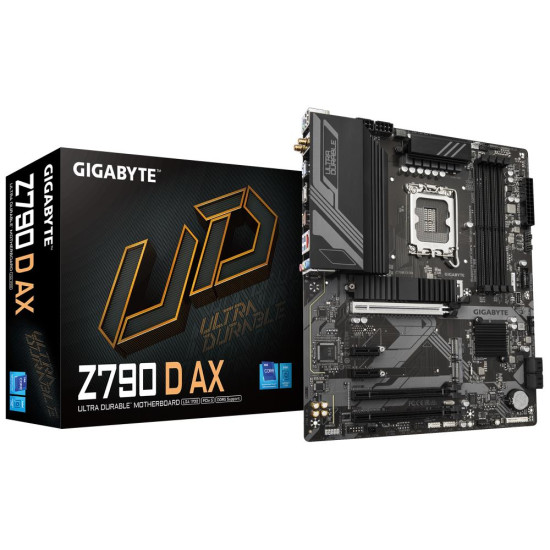 Mainboard|GIGABYTE|Intel Z790|LGA1700|ATX|Memory DDR5|Memory slots 4|2xPCI-Express 3.0 1x|1xPCI-Express 3.0 16x|1xPCI-Express 4.0 16x|1xPCI-Express 5.0 16x|3xM.2|1xHDMI|1xDisplayPort|2xUSB 2.0|5xUSB 3.2|1xUSB-C|1xPS/2|1xRJ45|3xAudio port|Z790DAX Mainboard|GIGABYTE|Intel Z790|LGA1700|ATX|Memory DDR5|Memory slots 4|2xPCI-Express 3.0 1x|1xPCI-Express 3.0 16x|1xPCI-Express 4.0 16x|1xPCI-Express 5.0 16x|3xM.2|1xHDMI|1xDisplayPort|2xUSB 2.0|5xUSB 3.2|1xUSB-C|1xPS/2|1xRJ45|3xAudio port|Z790DAX
