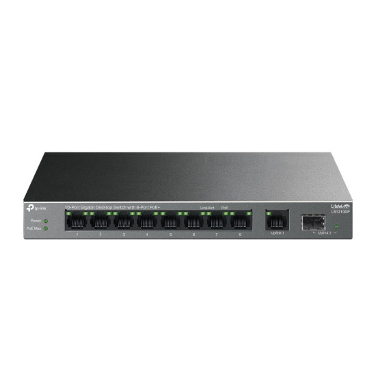 Switch|TP-LINK|LS1210GP|9x10Base-T / 100Base-TX / 1000Base-T|1xSFP|PoE+ ports 8|LS1210GP Switch|TP-LINK|LS1210GP|9x10Base-T / 100Base-TX / 1000Base-T|1xSFP|PoE+ ports 8|LS1210GP