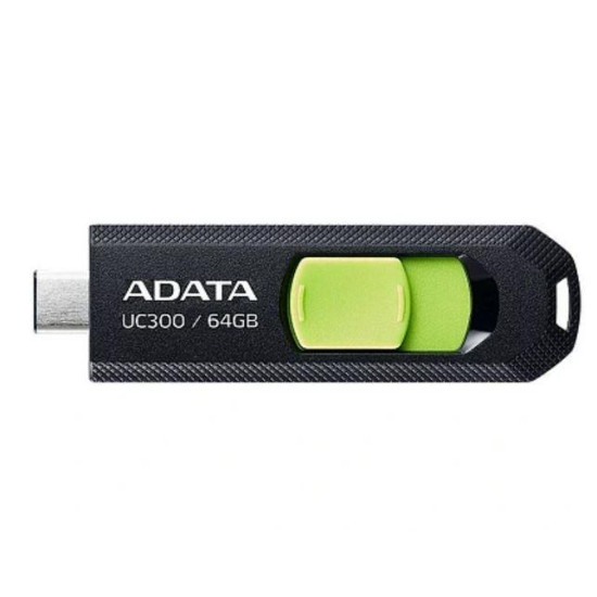MEMORY DRIVE FLASH USB-C 64GB/ACHO-UC300-64G-RBK/GN ADATA MEMORY DRIVE FLASH USB-C 64GB/ACHO-UC300-64G-RBK/GN ADATA