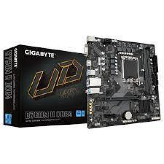 Mainboard|GIGABYTE|Intel B760 Express|LGA1700|Micro-ATX|Memory DDR4|Memory slots 2|1xPCI-Express 3.0 1x|1xPCI-Express 4.0 16x|2xM.2|1x15pin D-sub|1xHDMI|1xAudio-In|1xAudio-Out|1xMicrophone|2xUSB 2.0|4xUSB 3.2|1xRJ45|B760MHDDR4 Mainboard|GIGABYTE|Intel B760 Express|LGA1700|Micro-ATX|Memory DDR4|Memory slots 2|1xPCI-Express 3.0 1x|1xPCI-Express 4.0 16x|2xM.2|1x15pin D-sub|1xHDMI|1xAudio-In|1xAudio-Out|1xMicrophone|2xUSB 2.0|4xUSB 3.2|1xRJ45|B760MHDDR4