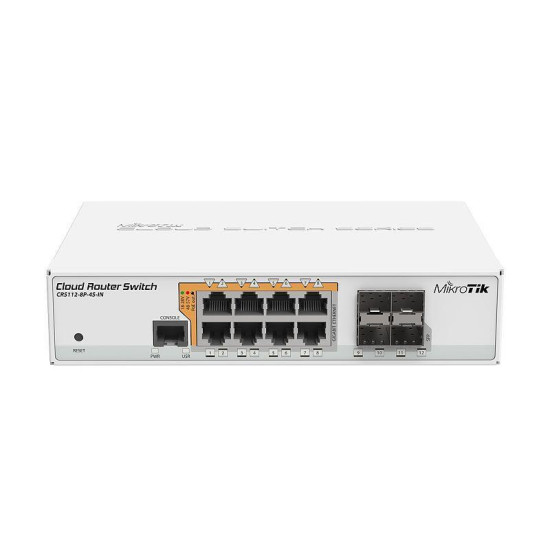 Switch|MIKROTIK|8x10Base-T / 100Base-TX / 1000Base-T|4xSFP|1xConsole|CRS112-8P-4S-IN Switch|MIKROTIK|8x10Base-T / 100Base-TX / 1000Base-T|4xSFP|1xConsole|CRS112-8P-4S-IN