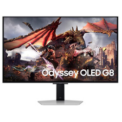 Monitor|SAMSUNG|32"|Gaming/Smart/4K|Panel OLED|3840x2160|16:9|0.03 ms|Speakers|Swivel|Pivot|Height adjustable|Tilt|Colour Silver|LS32DG802SUXDU