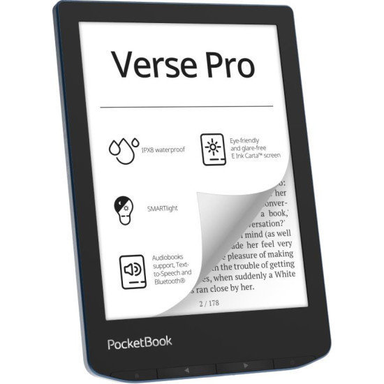 E-Reader|POCKETBOOK|Verse Pro|6"|1072x1448|1xUSB-C|Wireless LAN|Bluetooth|Azure|PB634-A-WW E-Reader|POCKETBOOK|Verse Pro|6"|1072x1448|1xUSB-C|Wireless LAN|Bluetooth|Azure|PB634-A-WW