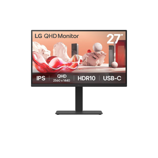 LCD Monitor|LG|27BA75QB-B|27"|Panel IPS|2560x1440|16:9|100Hz|Matte|Speakers|Swivel|Pivot|Height adjustable|Tilt|Colour Black|27BA75QB-B