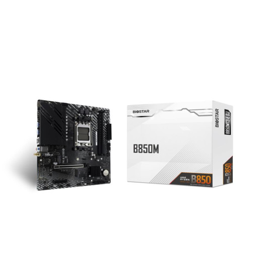 Mainboard|BIOSTAR|AMD B850|SAM5|Micro-ATX|1xPCI-Express 4.0 4x |1xPCI-Express 4.0 16x|2xM.2|1xHDMI|1xDisplayPort|6xUSB 2.0|6xUSB 3.2|1xUSB-C|1xRJ45|3xAudio port|B850MT2-EDJ Mainboard|BIOSTAR|AMD B850|SAM5|Micro-ATX|1xPCI-Express 4.0 4x |1xPCI-Express 4.0 16x|2xM.2|1xHDMI|1xDisplayPort|6xUSB 2.0|6xUSB 3.2|1xUSB-C|1xRJ45|3xAudio port|B850MT2-EDJ
