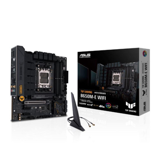 Mainboard|ASUS|AMD B650|SAM5|Micro-ATX|Memory DDR5|Memory slots 4|2xPCI-Express 4.0 1x|1xPCI-Express 4.0 16x|2xM.2|1xHDMI|2xDisplayPort|4xUSB 2.0|2xUSB 3.2|2xUSB-C|1xRJ45|3xAudio port|TUFGAMINGB650M-EWIFI Mainboard|ASUS|AMD B650|SAM5|Micro-ATX|Memory DDR5|Memory slots 4|2xPCI-Express 4.0 1x|1xPCI-Express 4.0 16x|2xM.2|1xHDMI|2xDisplayPort|4xUSB 2.0|2xUSB 3.2|2xUSB-C|1xRJ45|3xAudio port|TUFGAMINGB650M-EWIFI