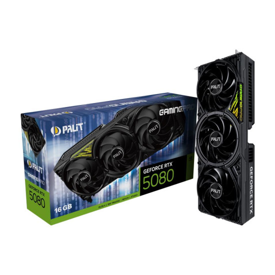 Graphics Card|PALIT|NVIDIA GeForce RTX 5080|16 GB|GDDR7|256 bit|PCIE 5.0 16x|Triple slot Fansink|1xHDMI|3xDisplayPort|NE75080019T2-GB2031Y Graphics Card|PALIT|NVIDIA GeForce RTX 5080|16 GB|GDDR7|256 bit|PCIE 5.0 16x|Triple slot Fansink|1xHDMI|3xDisplayPort|NE75080019T2-GB2031Y
