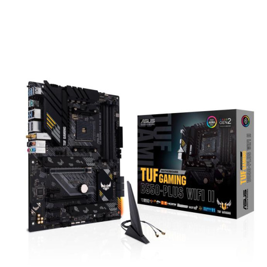 Mainboard|ASUS|AMD B550|SAM4|ATX|Memory DDR4|Memory slots 4|1xPCI-Express 3.0 1x|1xPCI-Express 3.0 4x|1xPCI-Express 4.0 16x|2xM.2|1xHDMI|1xDisplayPort|2xAudio-In|3xAudio-Out|2xUSB 2.0|1xUSB type C|5xUSB 3.2|1xOptical S/PDIF|1xRJ45|TUFGAMB550-PLUSWIFIII Mainboard|ASUS|AMD B550|SAM4|ATX|Memory DDR4|Memory slots 4|1xPCI-Express 3.0 1x|1xPCI-Express 3.0 4x|1xPCI-Express 4.0 16x|2xM.2|1xHDMI|1xDisplayPort|2xAudio-In|3xAudio-Out|2xUSB 2.0|1xUSB type C|5xUSB 3.2|1xOptical S/PDIF|1xRJ45|TUFGAMB550-PLUSWIFIII