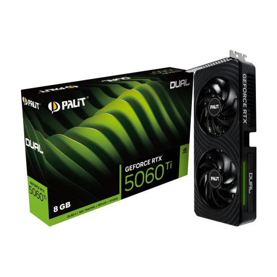 Graphics Card|PALIT|NVIDIA GeForce RTX 5060 Ti|8 GB|GDDR7|128 bit|PCIE 5.0 16x|Dual Slot Fansink|1xHDMI|3xDisplayPort|NE7506T019P1-GB2062D