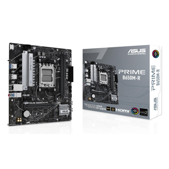 Mainboard|ASUS|AMD B650|SAM5|Micro-ATX|Memory DDR5|Memory slots 2|1xPCI-Express 4.0 1x|2xPCI-Express 4.0 16x|2xM.2|1xHDMI|4xUSB 2.0|2xUSB 3.2|1xRJ45|3xAudio port|PRIMEB650M-R