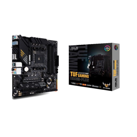 Mainboard|ASUS|AMD B550|SAM4|MicroATX|1xPCI-Express 3.0 1x|1xPCI-Express 3.0 16x|2xM.2|1xPCI-Express 4.0 16x|Memory DDR4|Memory slots 4|1xHDMI|1xDisplayPort|2xUSB 2.0|1xUSB type C|5xUSB 3.2|1xPS/2|1xOptical S/PDIF|1xRJ45|5xAudio port|TUFGAMINGB550M-PLUS Mainboard|ASUS|AMD B550|SAM4|MicroATX|1xPCI-Express 3.0 1x|1xPCI-Express 3.0 16x|2xM.2|1xPCI-Express 4.0 16x|Memory DDR4|Memory slots 4|1xHDMI|1xDisplayPort|2xUSB 2.0|1xUSB type C|5xUSB 3.2|1xPS/2|1xOptical S/PDIF|1xRJ45|5xAudio port|TUFGAMINGB550M-PLUS