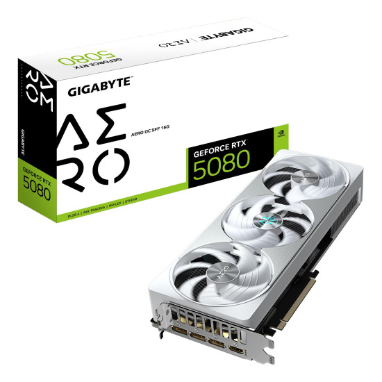 Graphics Card|GIGABYTE|NVIDIA GeForce RTX 5080|16 GB|GDDR7|256 bit|PCIE 5.0 16x|GPU 2617 MHz|Dual Slot Fansink|GV-N5080AEROOC-16GD1.0