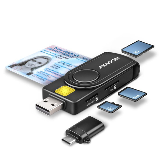 CARD READER USB-C+USB2.0 4SLOT/SMARTCARD CRE-SMP2A AXAGON CARD READER USB-C+USB2.0 4SLOT/SMARTCARD CRE-SMP2A AXAGON