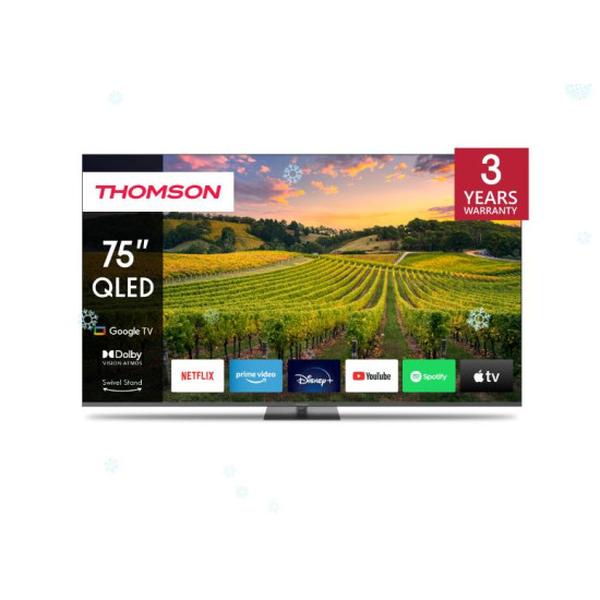 TV Set|THOMSON|75"|4K/Smart|QLED|3840x2160|Bluetooth|Google TV|75QG5C14 TV Set|THOMSON|75"|4K/Smart|QLED|3840x2160|Bluetooth|Google TV|75QG5C14